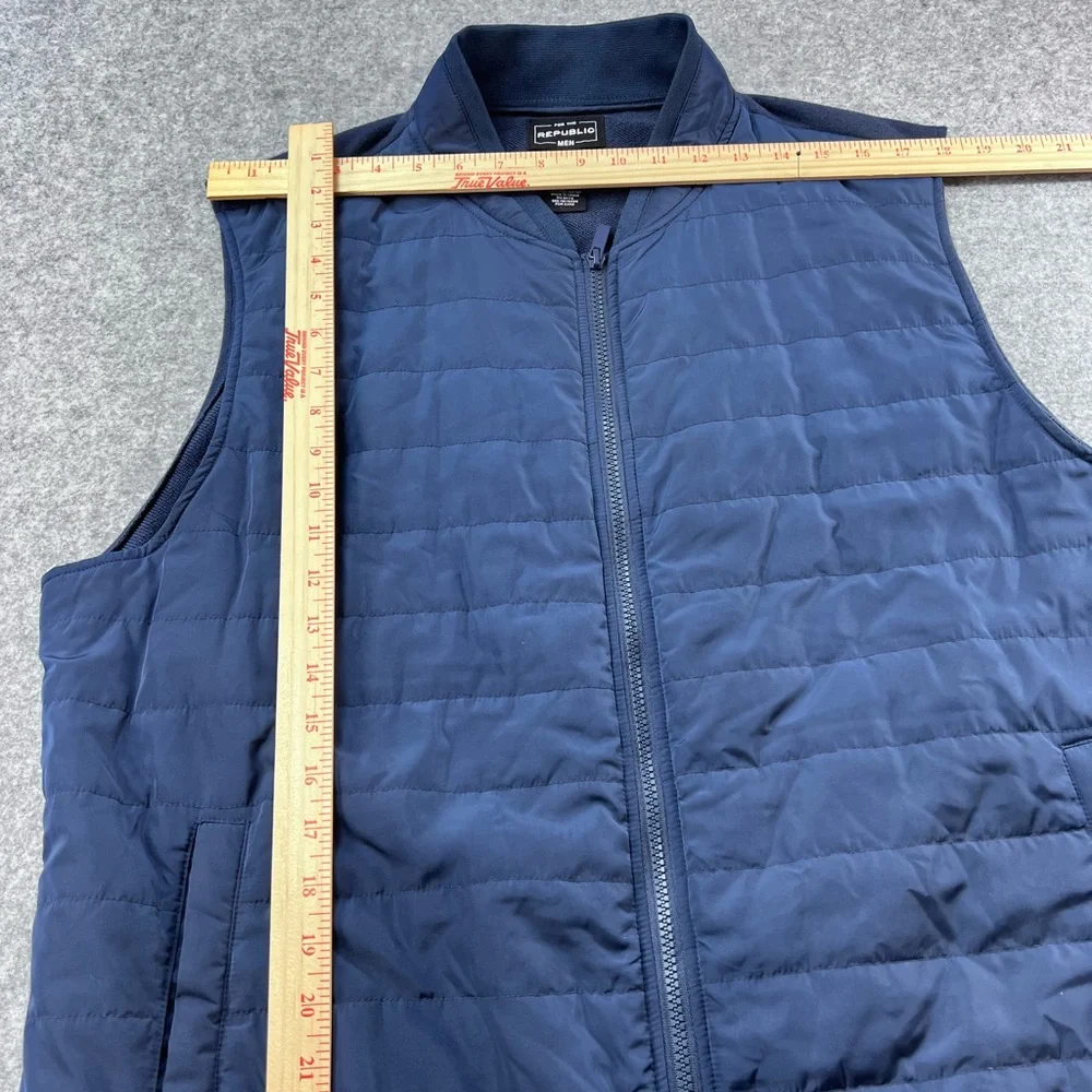 For The Republic Men's Dark Blue Quilted Vest zs XXL - Picture 9 of 11